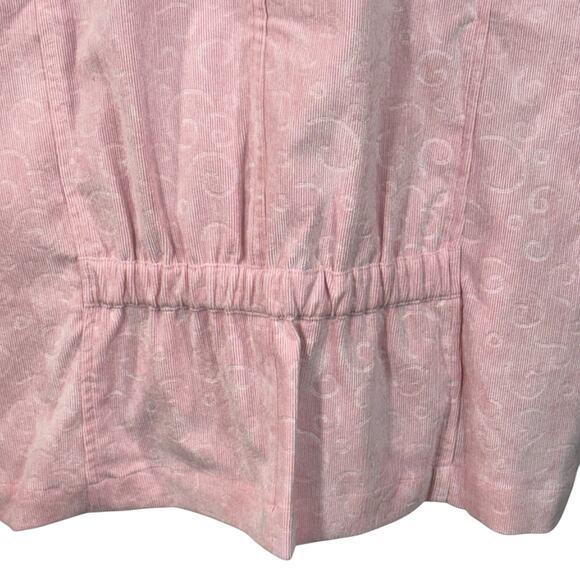 CJ Banks 2X-Large (20/22W) Corduroy Vest Jacket Button-Up Pockets Collared Pink - Picture 6 of 10